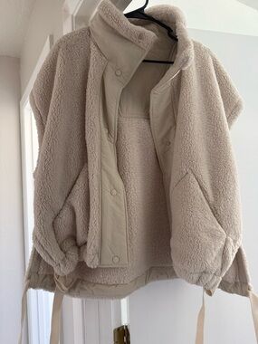 Free People Cream Teddy Sherpa vest